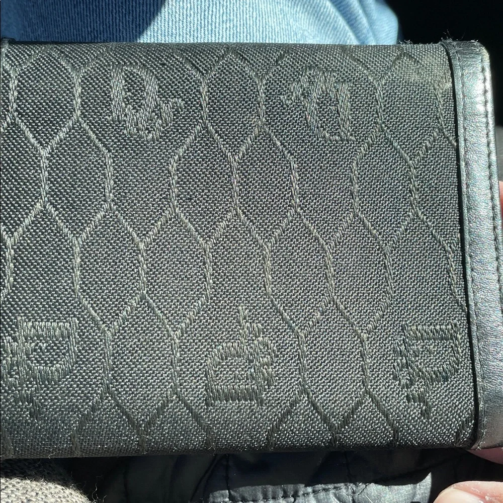 Dior vintage honeycomb Textured Black Wallet